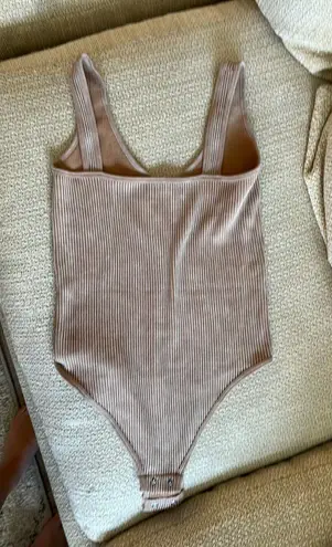 Aura Tan Ribbed Bodysuit Tank