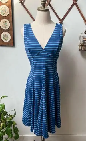 Peter Som for Design Nation Striped Fit Flare Sleeveless Blue Dress size 6