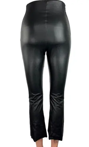 Commando  Perfect Control Black Faux Leather High Rise Crop Flared Legging Sz XS