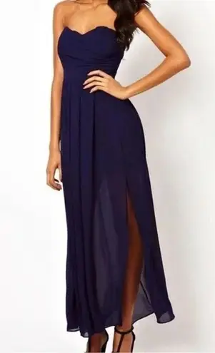 TFNC Midnight Blue Strapless Maxi Semi Formal/ Formal Gown