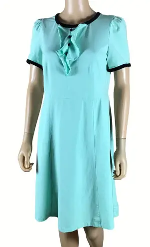 Retro Turquoise Dress Blue Size L