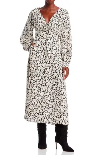 Rebecca Taylor NWT Paige Fleur Drawstring Long-Sleeve Dress