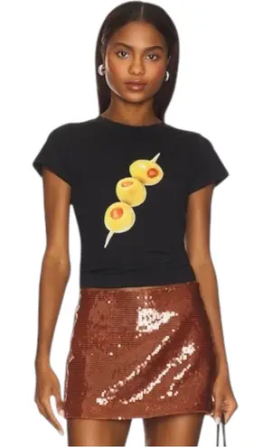 Tyler McGillivary Stella Tee Olive Martini Black Graphic Babydoll T