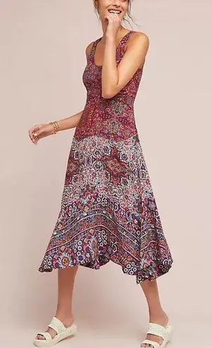 Maeve Anthropologie Violetta Floral Flare Skirt Sundress Midi Colorful Boho Sz 4