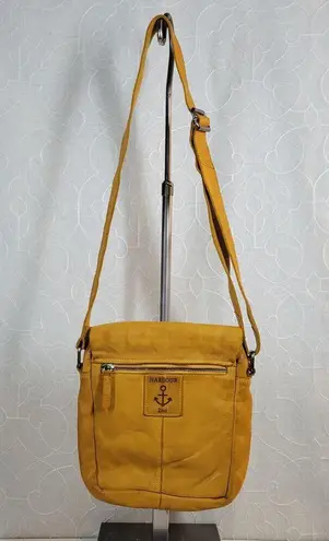 Harbour 2nd Leather Crossbody Medium Tan Yellow Gold Hobo Purse Bag Purse