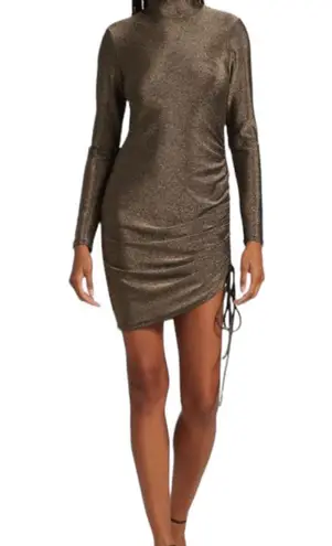 n:philanthropy Demetra Metallic Minidress Brown Gold Bodycon Stretch size Large