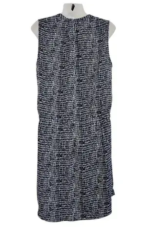 Hilary Radley Sleeveless Split Neck Sheer Tunic Dress Button Front Black Sz 10