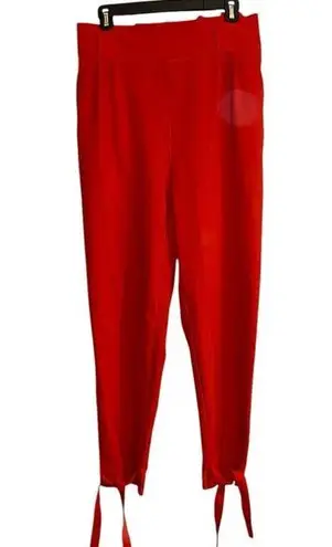 Grace Karin red paper bag dress pants w/ ties at the ankle