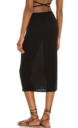 We Wore What Cut Out Midi Skirt in Black Size Medium