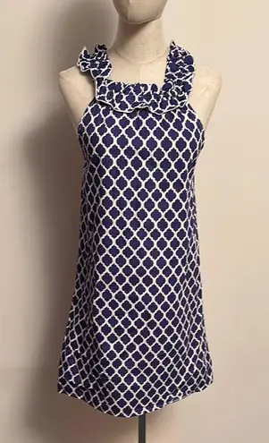 Lolly Wolly Doodle Blue and White Ruffled Sundress Size XS