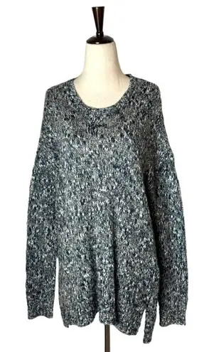 Tribal Black And White Knit Crew Neck Long Sleeve Hi Low Sweater Size M NWT Size M