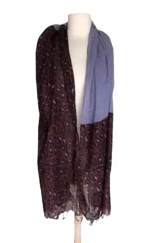CODELLO Too Beautiful Women’s Solid Purple And Subtle Animal Print Cotton Scarf