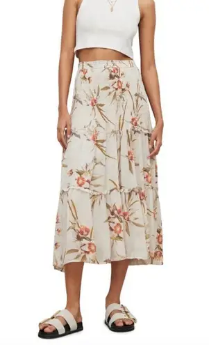 ALLSAINTS Ellie Dorada Floral 2-In-1 Skirt Dress in Ecru White Size 6