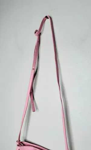 Maje Light Pink Smooth Leather Tassel Trimmed Magnetic Closure Clutch Bag Purse