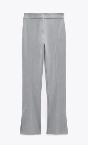 ZARA NWT  SLIT HEM CIGARETTE PANTS in gray. Size Medium