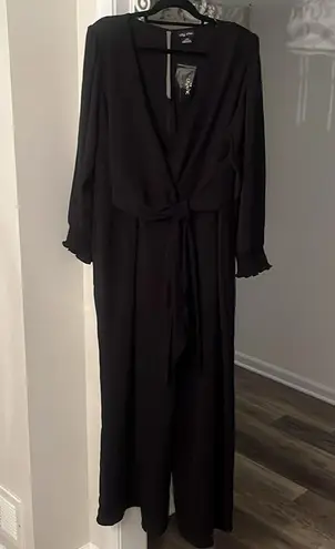 City Chic  Women's Trendy Synthesis Jumpsuit Black Size 20 wide leg