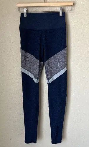 Alo Yoga ALO Navy And Grey Heathered Leggings 