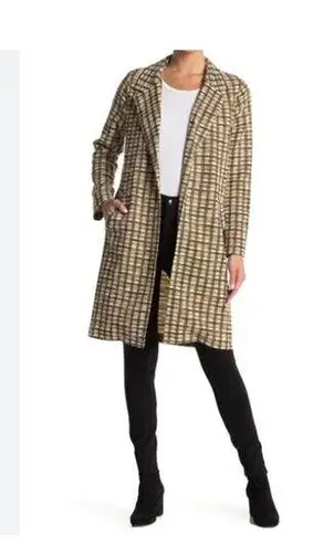 MELLODAY knotch lapel long knit jacket size Medium