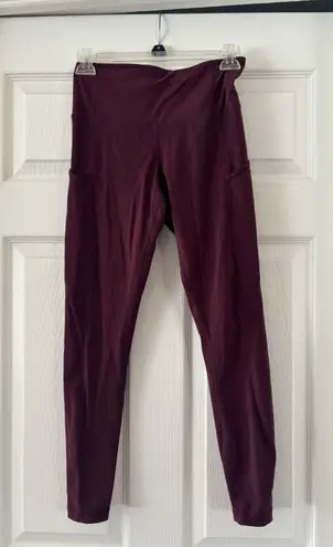 CRZ Yoga Woman’s Burgundy Workout Leggings - Size Small