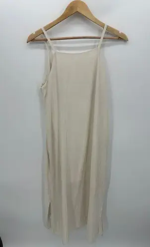 Tree Way Slip Dress Cream Tank Maxi Slit Lightweight Made in Korea Women Medium