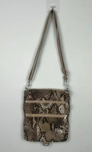 Kipling AC7905 Keiko Crossbody Bag Nylon Tan/Brown Tonal Snake Print bag