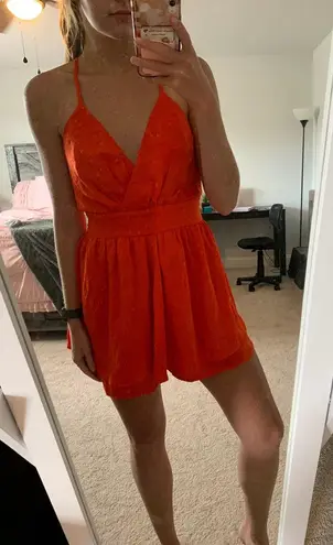 Miss Avenue Orange Romper Dress