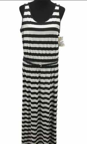Fever Striped Maxi Dress, Gray, Black, Large