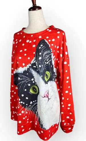 Funny Ugly Christmas Sweater Large Red