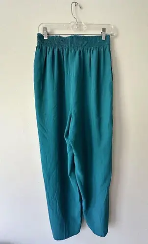 Vintage 90s Two Piece Lifestyle Green Pant And Jacket Set Open Front Shoulderpad Size 14