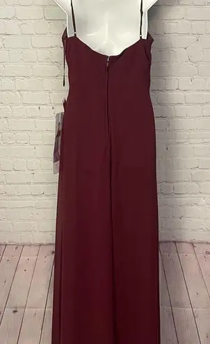 Mori Lee Maroon Maxi Gown with Spaghetti Straps Size 8 NEW prom wedding event