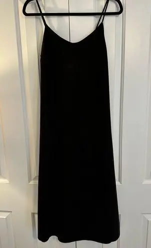 Oak + Fort  Suede like black midi slip dress size small