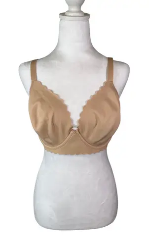 Aerie  Real Me Full Coverage Bra Nude Seamless Scalloped Cups Size 40D - Image 1