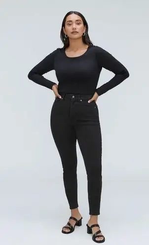 Everlane  The Curvy High Rise Skinny Jeans Plus size 32 Black Dark wash