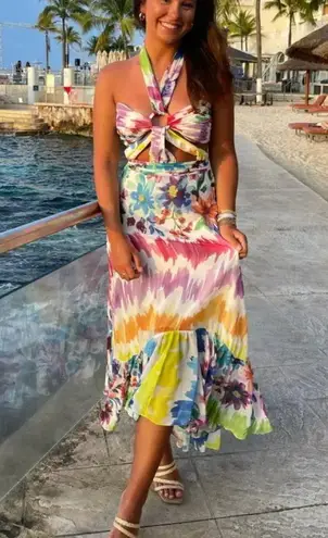 PatBO Bloom Cutout Maxi Dress White Size 4