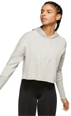 Nike  Dri-Fit Yoga Luxe Cropped Hoodie Pullover Oversized Soft Knit in Gray L