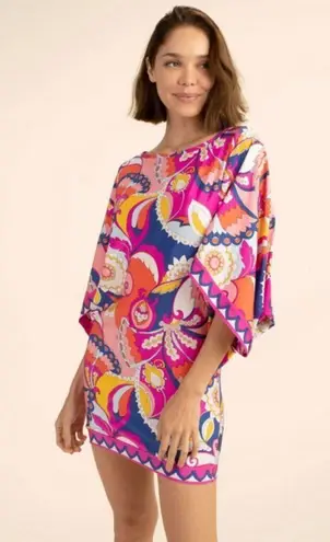 Trina Turk 💕💕 Sevilla Tunic ~ Swimsuit Coverup Multi-Color Print Small NWOT