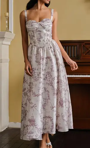 Commense Toile Print Corset Dress size xs White