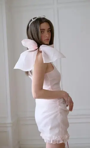 NWT Selkie The Strawberry Milk Carrie in Pink One Shoulder Mini Dress S