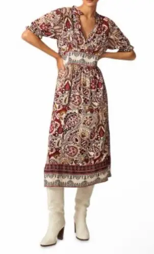 Ba&sh robe zeal ecru Multicolor Paisley Dress size s nwt a-35