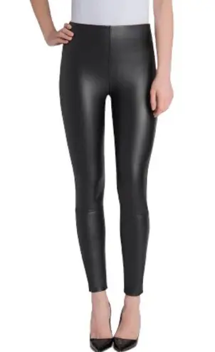 Lysse Womens Size Medium Jones Embossed Texture Faux Leather Leggings Black