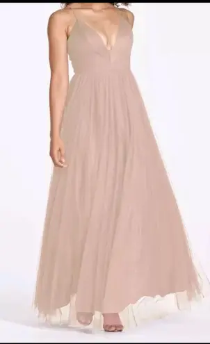 W•too NWT WTOO Lexie - Solid Blush Tulle Gown Lace Up Adjustable Straps - Image 3