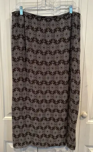 Liz Claiborne  Gray And Brown Wrap Style‎ Midi Skirt Size 14
