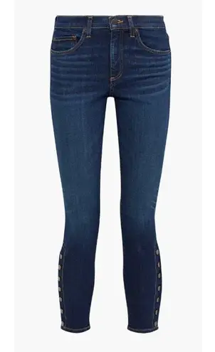 Veronica Beard Debbie Snap Detail Skinny High Rise Ankle Jeans