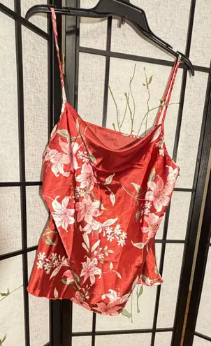 3 Pc Satin Kimono Robe With Shorts And Cami Pijama Nighty Red Size XXL