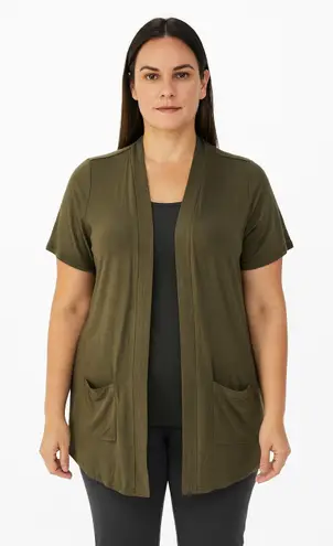 Isaac Mizrahi Live! Women's Open Front Short Sleeve Cardigan -Size Small Petite