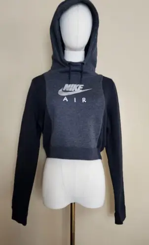 Nike Black/Grey/Silver  Cropped Hoodie, Women's M