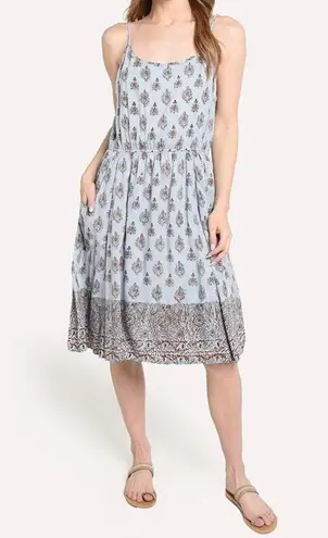 Roller Rabbit August Dakota Mini Dress Light Blue & Red Batik Print Size Small