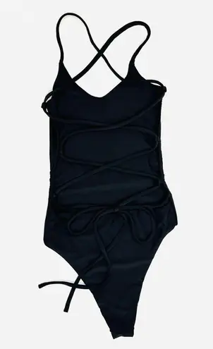 Lulu the Label NWOT  Australia Black Strappy Tie Back One Piece Swimsuit - S