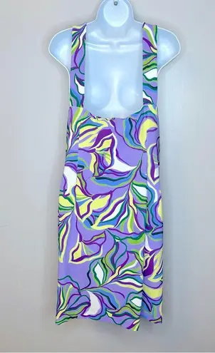 Boston Proper Beyond Travel Abstract Fleurs Keyhole Purple Dress Size XL NWT