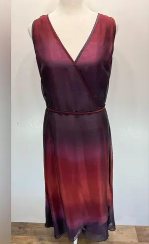 Kay Unger NEW  New York Burgundy to Deep Purple Ombré Sleeveless Wrap Dress Sz 10